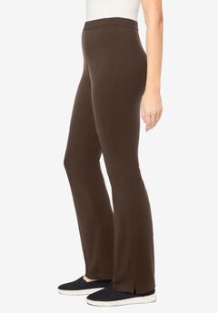 Stretch-Cotton Knit Pull-On Bootcut Leggings