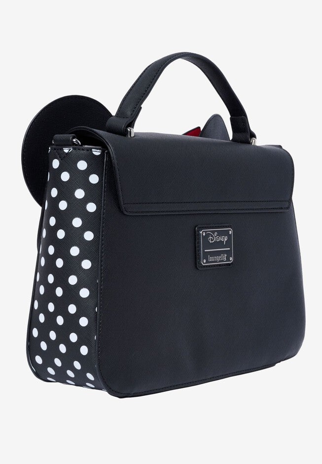 Loungefly X Disney Minnie Mouse Crossbody Purse With Ears And Bow, BLACK, on-hover image number null