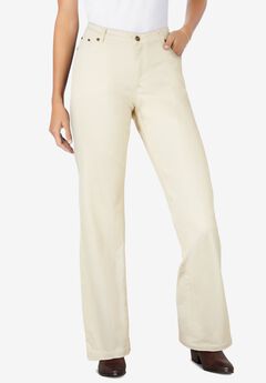 Stretch Denim Wide-Leg Five-Pocket Jeans
