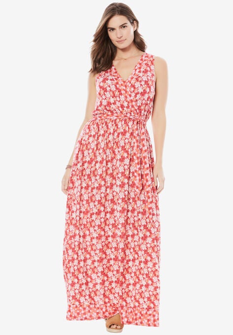 Surplice Maxi Dress By Chelsea Studio Plus Size Casual Dresses