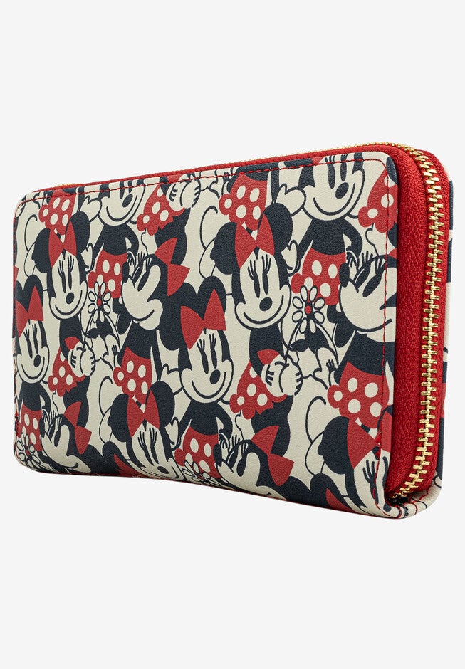 Loungefly x Disney Women's Mickey & Minnie Mouse Zip Around Wallet Navy, , alternate image number 2