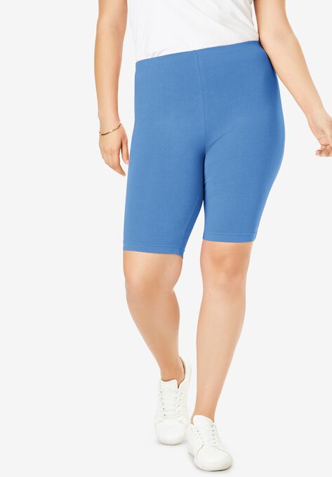 Stretch Cotton Bike Short Plus Size Shorts Woman Within