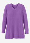 Part Two Etrona V Neck Waffle Knit Linen Blend Jumper Baby Blue