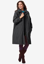 Twill Hooded Stadium Jacket, DARK CHARCOAL