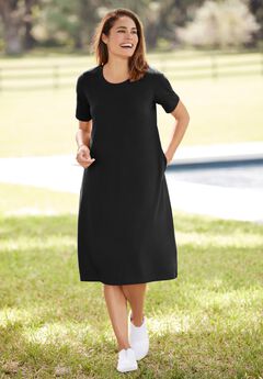 Perfect Short-Sleeve Crewneck Tee Dress