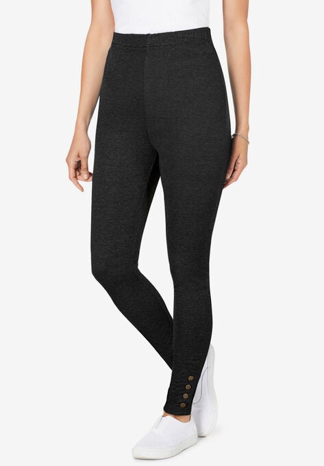 Snap Trim Legging, HEATHER CHARCOAL, hi-res image number null