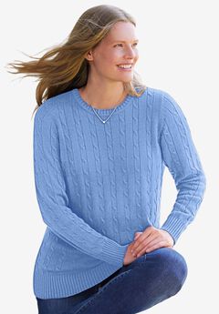 Cable Knit Pullover Crewneck Sweater