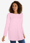 Perfect Long-Sleeve Crewneck Tunic, PINK, hi-res image number null