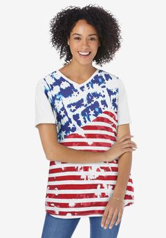Cuffed Americana Print Tee