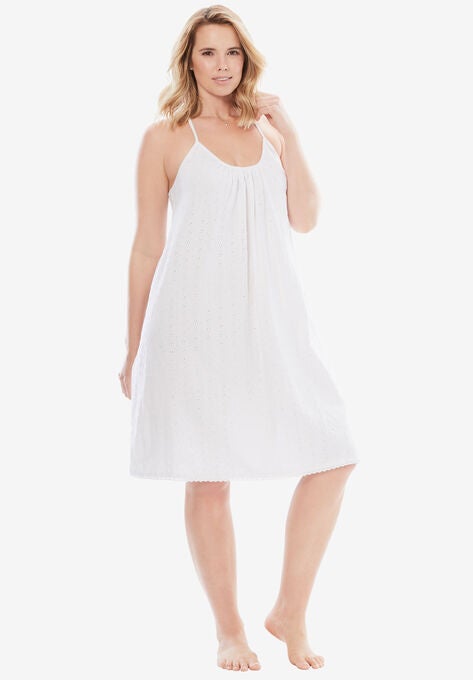 Breezy Eyelet Short Nightgown Woman Within