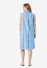 Sleeveless Seersucker Shirtdress, , on-hover image number null