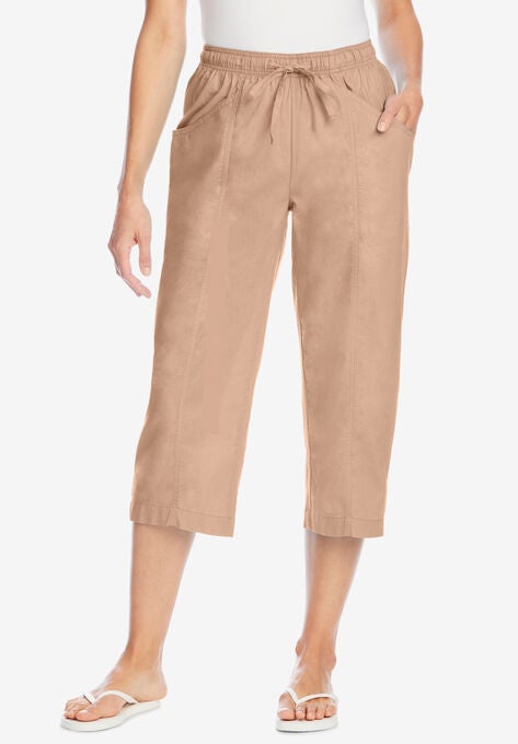 Front Seam Capri, NEW KHAKI, hi-res image number null