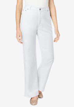 Plus Size White Wide Leg Trousers
