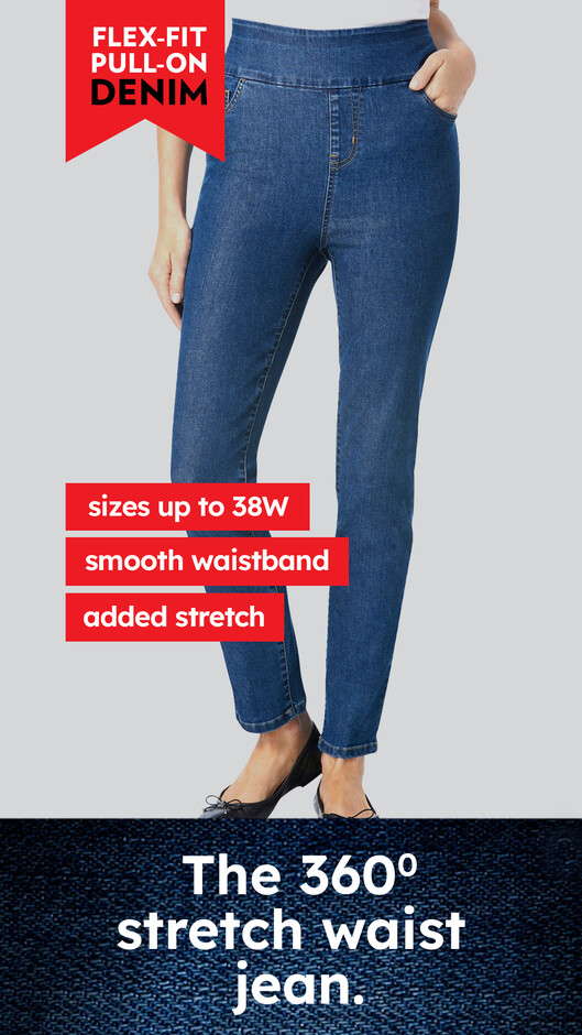 Womens Denim Jeans Stretch Straight Leg Jeggings Ladies Slim Fit Pants  Trousers