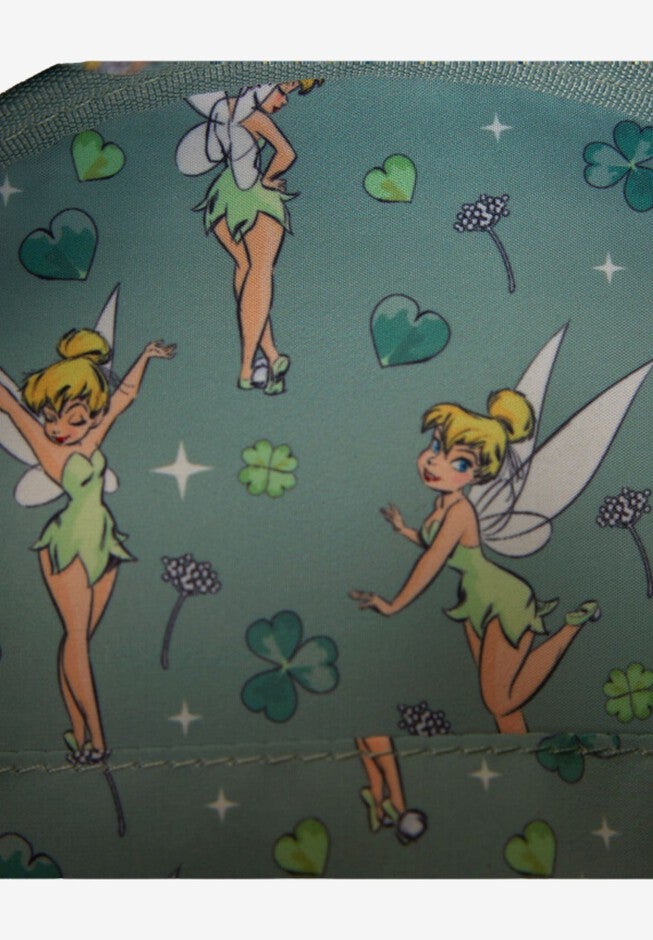 Loungefly x Disney Peter Pan Tinker Bell Clover All-Over Print Mini Backpack, GREEN, alternate image number null