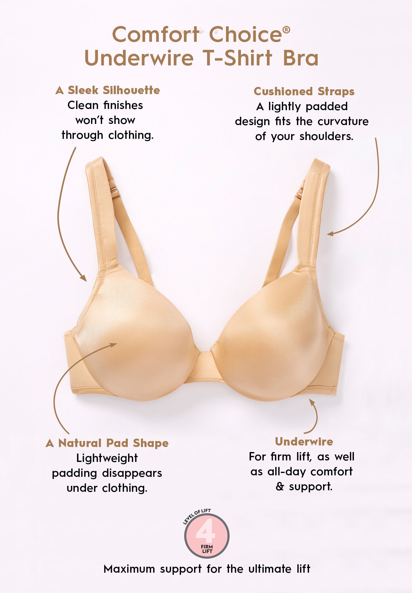 Underwire t shirt bras clearance