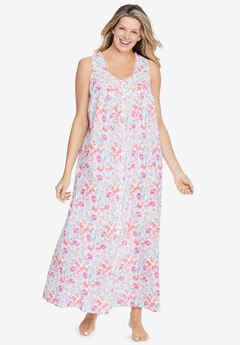 Long Sleeveless Floral Nightgown