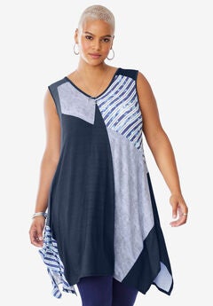 Sleeveless Hanky Hem Tunic
