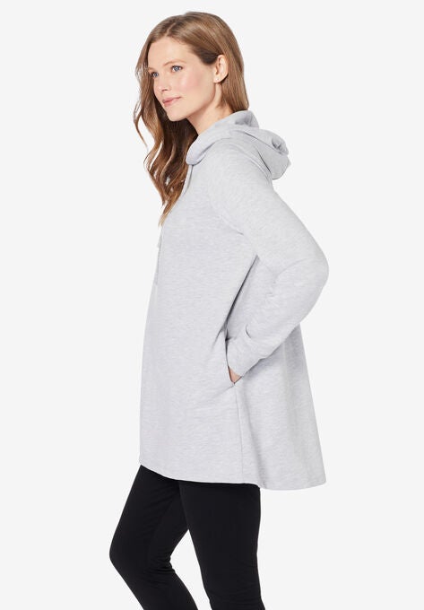 Pleat-Back Swing Sweatshirt, , alternate image number null