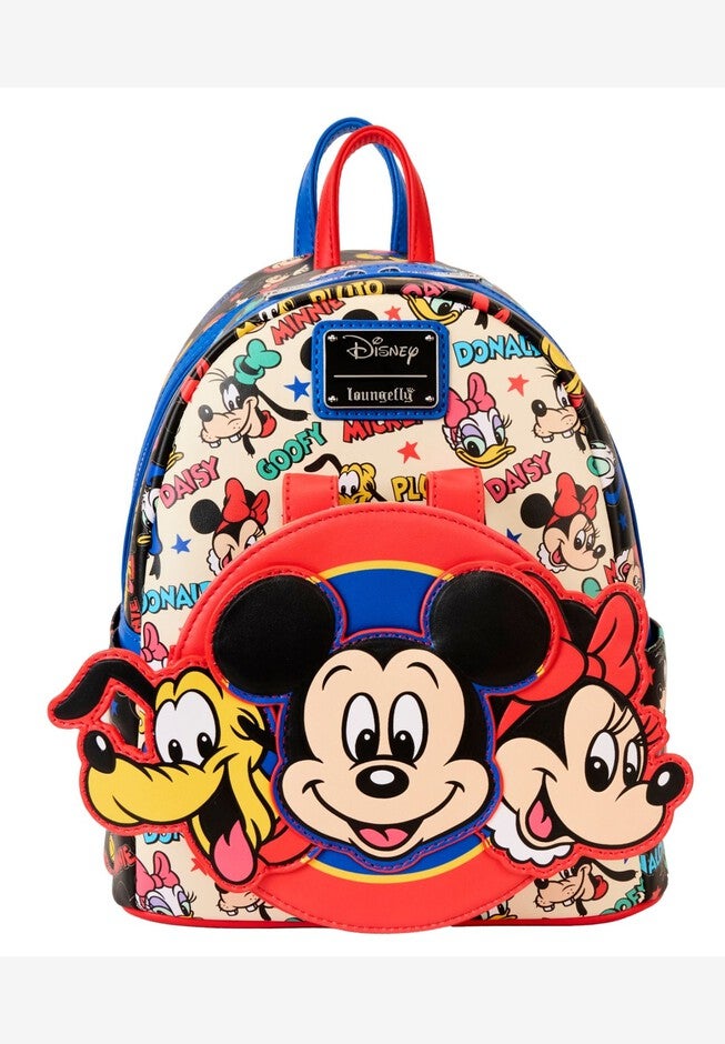 Loungefly x Disney Mickey And Friends Classic Mini Backpack & Ears Combo, RED, on-hover image number null