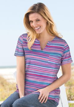 Short-Sleeve Notch-Neck Tee