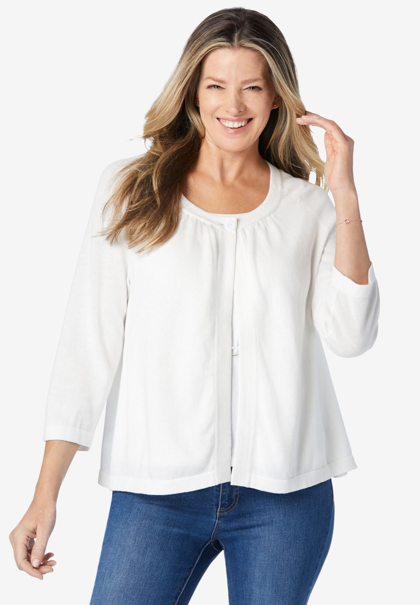 plus size white shrug cardigan