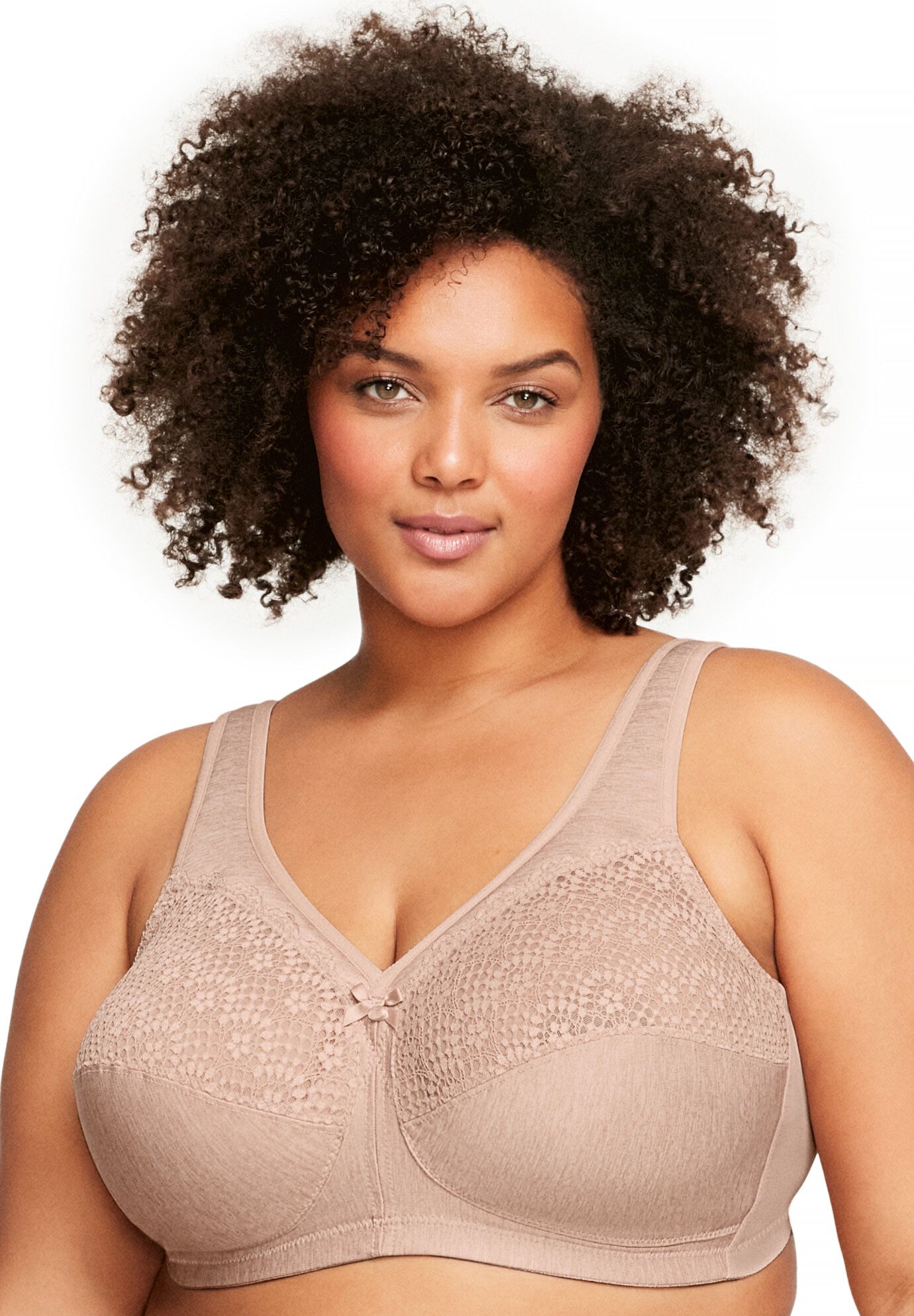 Full Figure Plus Size Magiclift Moisture Control Bra Wirefree #1064 Bra, CAFE HEATHER SOLID, hi-res image number 0