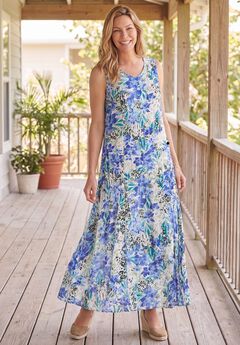 Sleeveless Crinkle Dress
