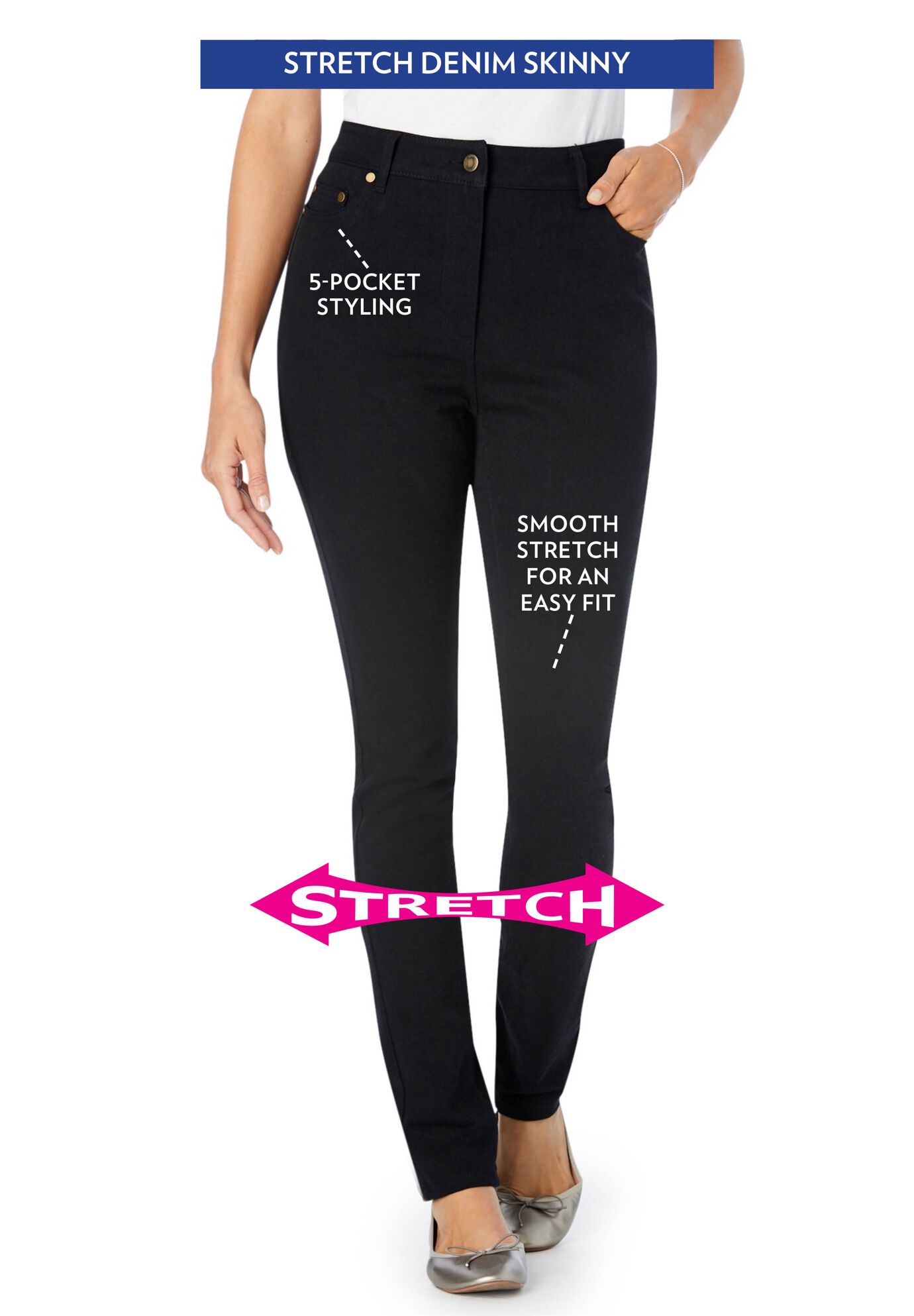 Stretch-Denim Slim-Leg Five-Pocket Jeans, , alternate image number 3