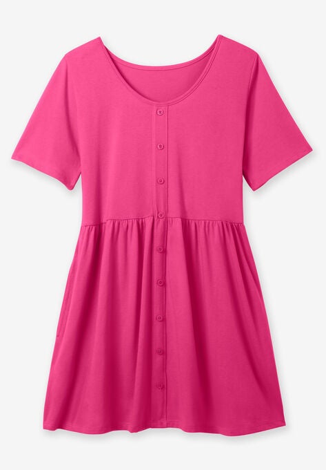Short-Sleeve Empire Waist Tunic, , alternate image number null
