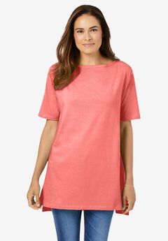 Perfect Short-Sleeve Boatneck Tunic