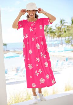 Stamped Empire Waist Dress