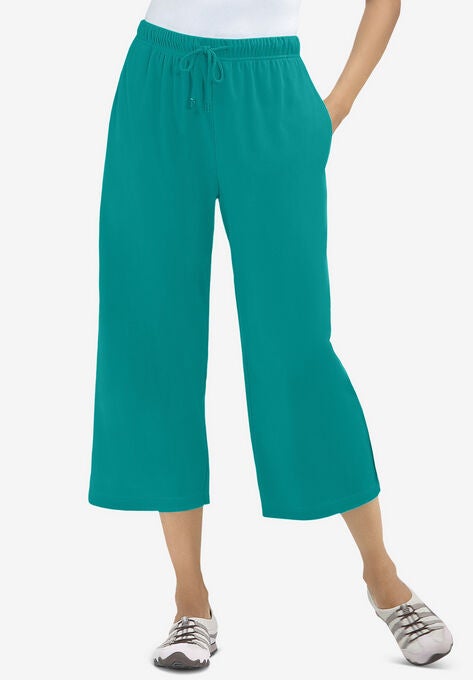 Sport Knit Capri Pant, WATERFALL, hi-res image number null