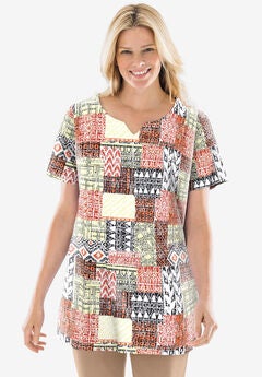 7-Day Print Patchwork Knit Tunic