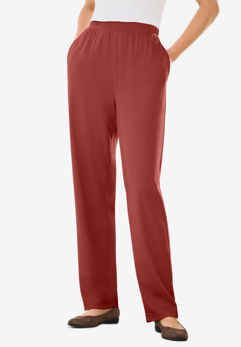 7-Day Knit Straight Leg Pant, RED OCHRE, hi-res image number null