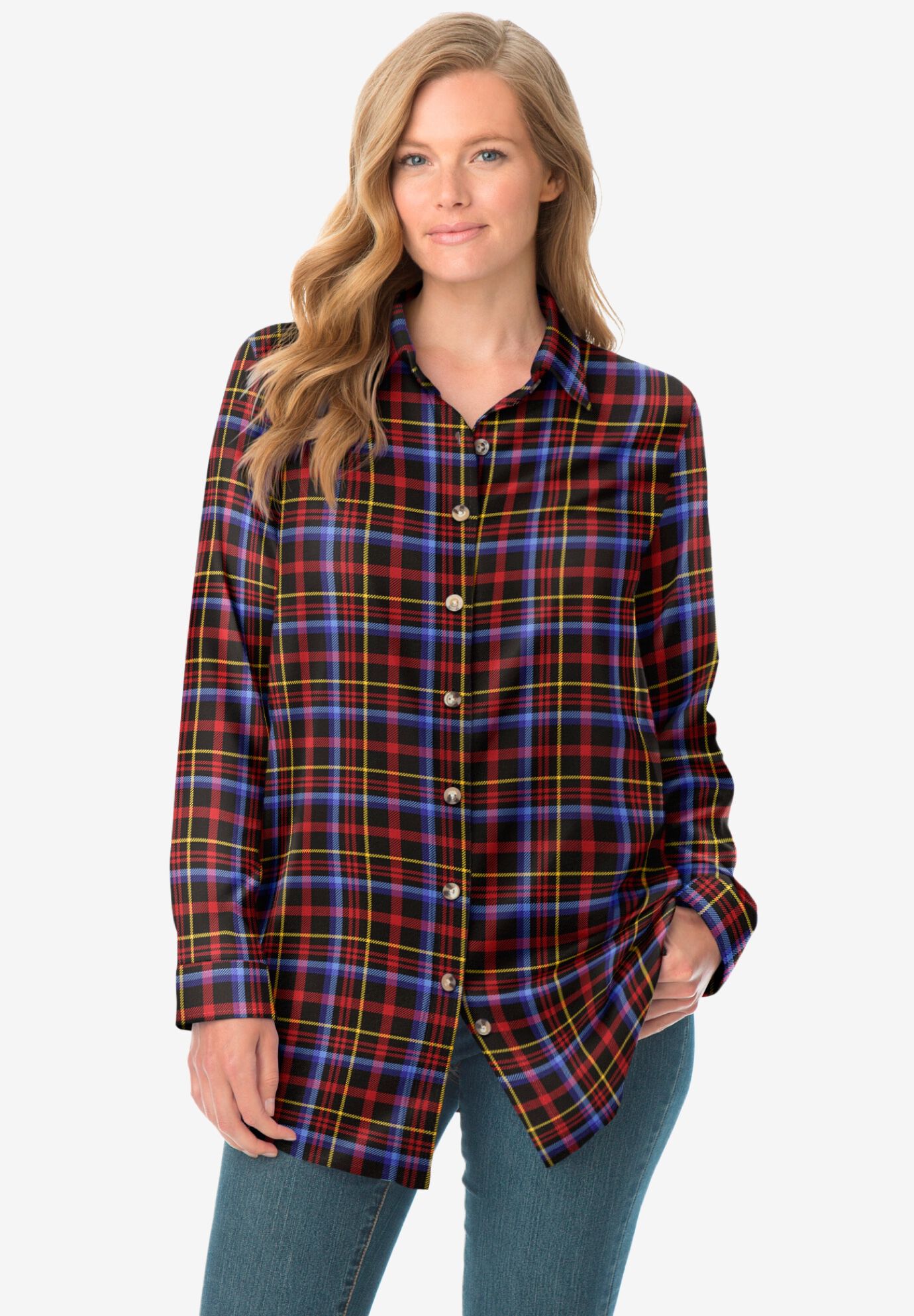 Woman within flannel shirts clearance