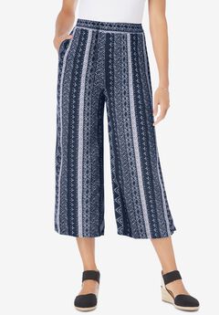 Pull-On Elastic Waist Soft Capri