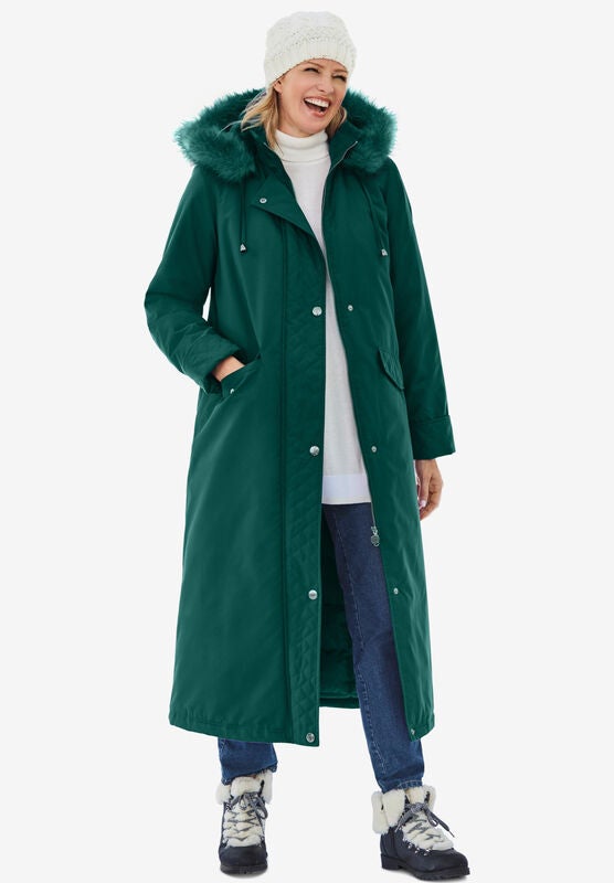 Woman Within Womens Plus Size 3-In-1 Hooded Taslon Jacket