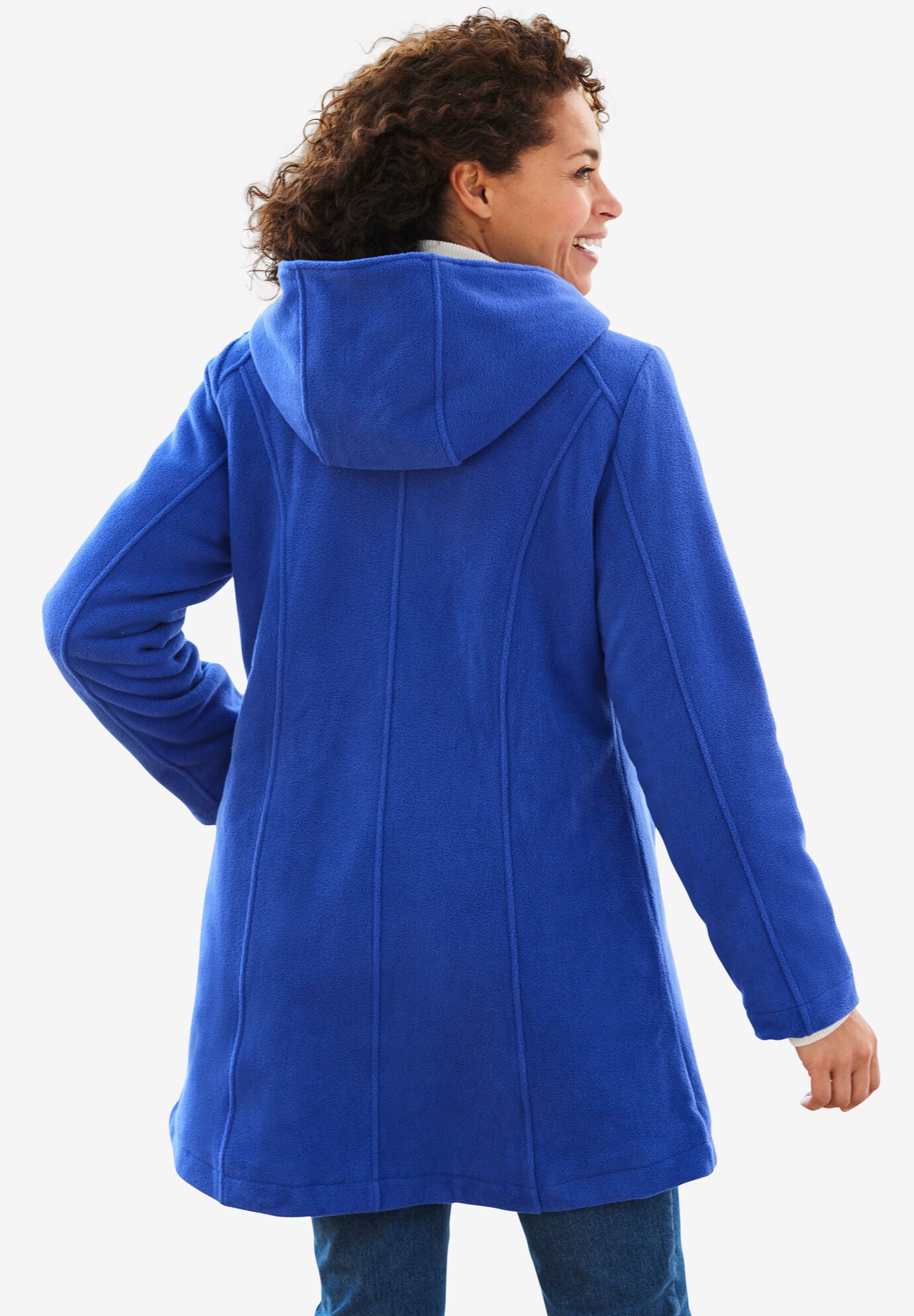 fleece peacoat plus size