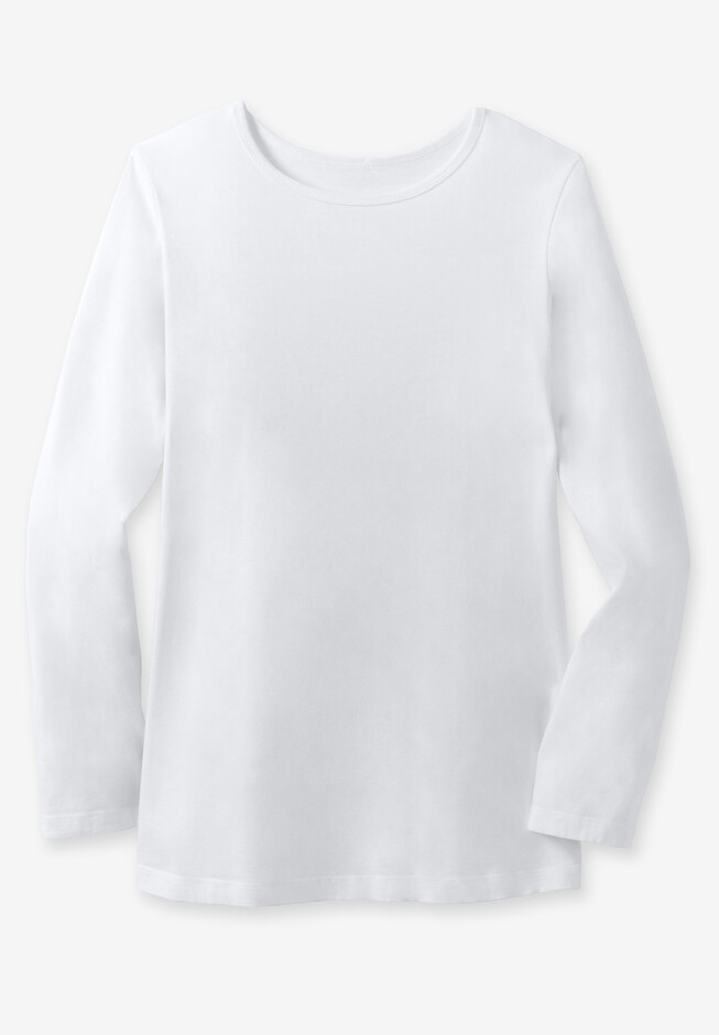 Perfect Long-Sleeve Crewneck Tunic | Woman Within