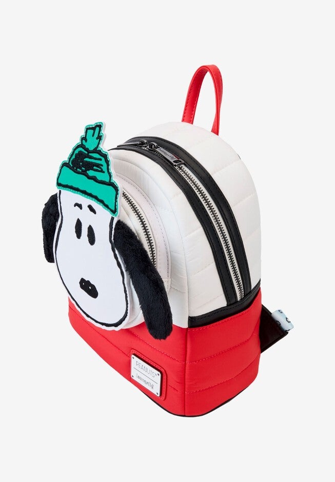 Loungefly x Peanuts Snoopy Holiday Collection Mini Backpack, WHITE, alternate image number 3