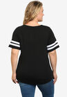Disney Retro Minnie Mouse Classic Sport V-Neck T-Shirt Black, , on-hover image number null
