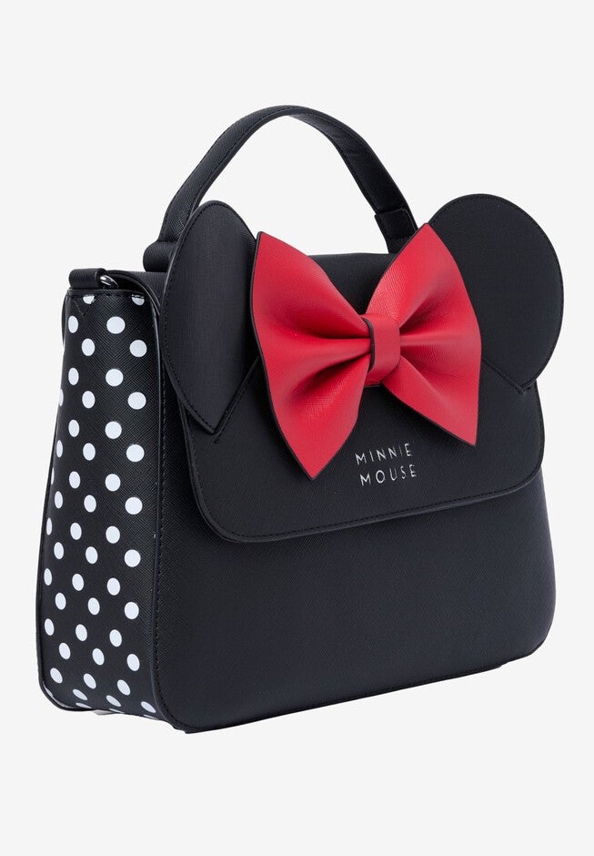 Loungefly X Disney Minnie Mouse Crossbody Purse With Ears And Bow, BLACK, alternate image number null