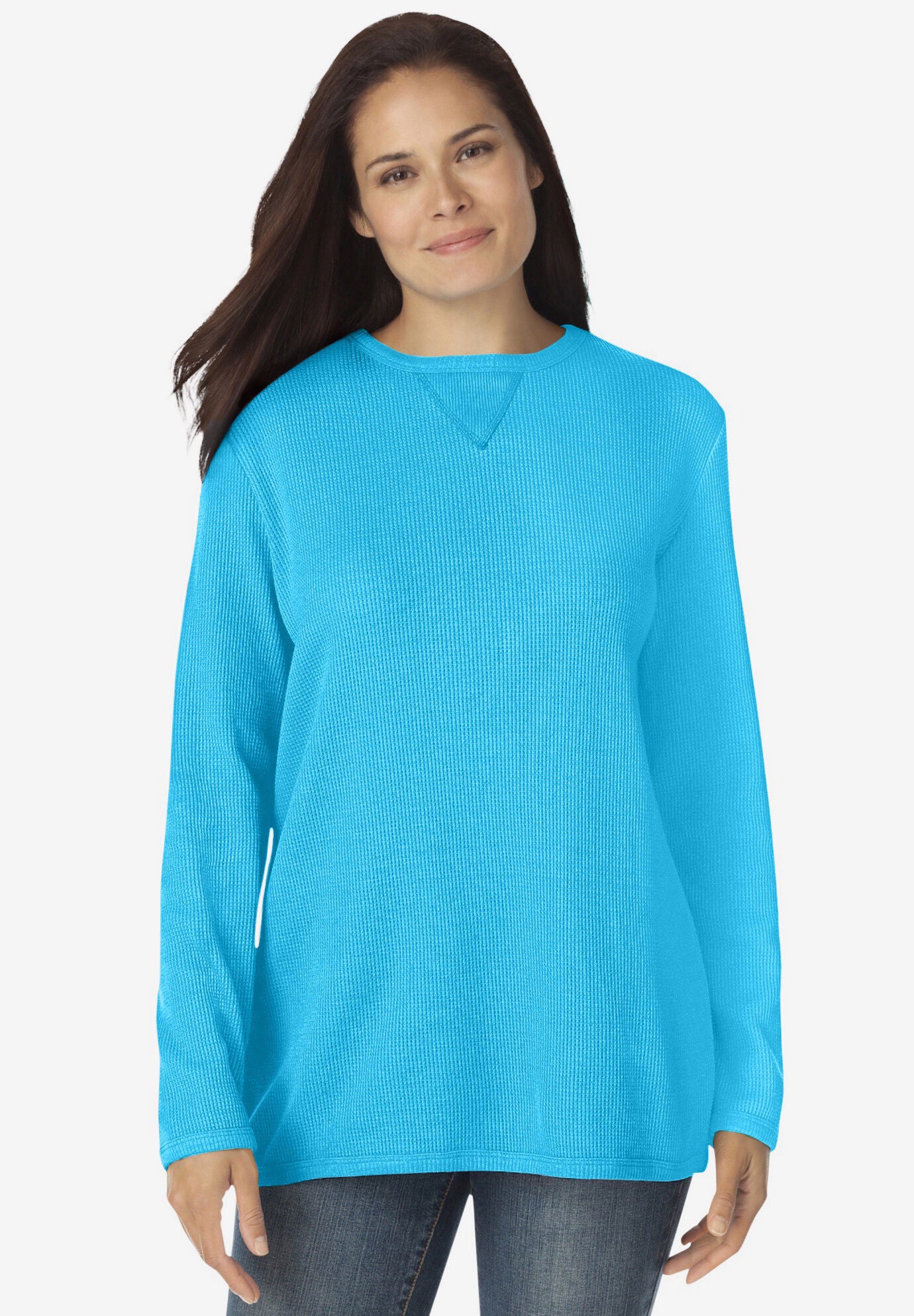 Woman within thermal sweatshirt top