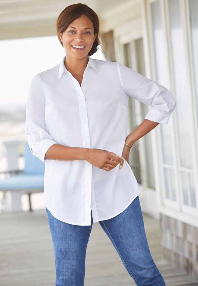 Perfect Printed Three-Quarter Sleeve Shirt, , alternate image number null