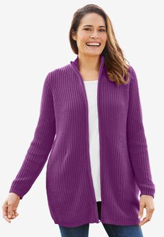Zip Front Shaker Cardigan
