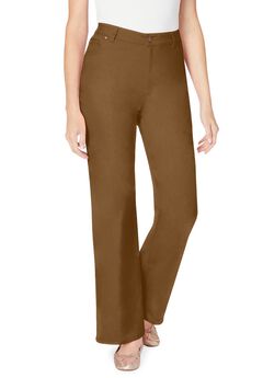 Stretch Denim Wide-Leg Five-Pocket Jeans