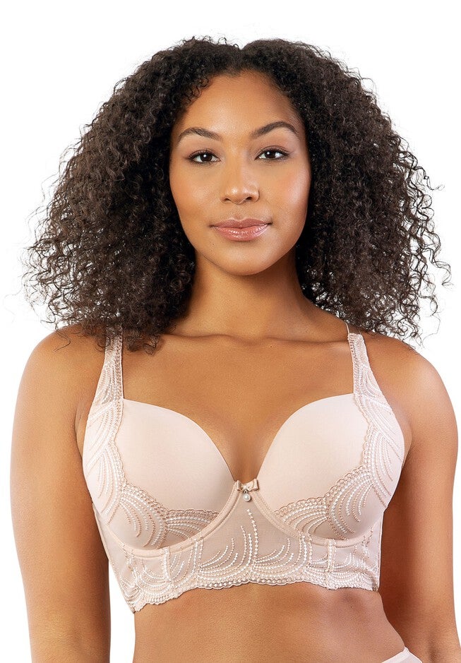 Pearl Longline Plunge Bra, CAMEO ROSE, hi-res image number 0