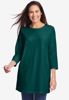 Perfect Three-Quarter Sleeve Crewneck Tunic