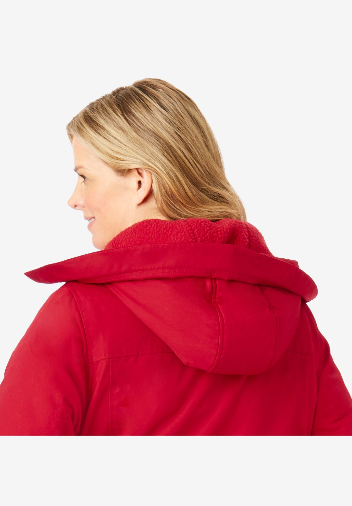 Woman within outerwear store